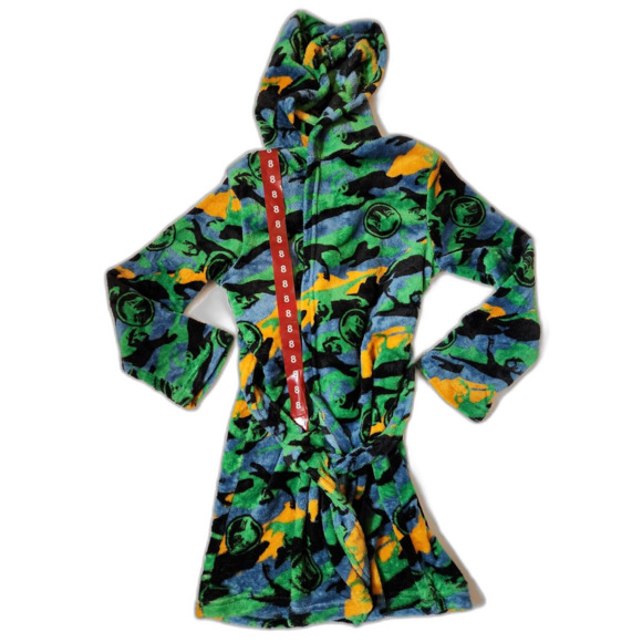 Jurassic World Boys Fleece Robe – Dinosaur Print, Size 8 - Picture 1 of 3